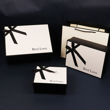 现货高档礼品盒创意伴手礼盒白色韩版精美蝴蝶结天地盖包装礼物盒