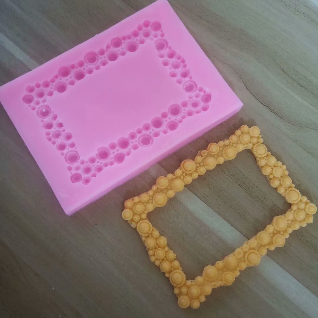 珍珠蛋糕边框硅胶模具蛋糕装饰软糖模具糖果巧克力模具