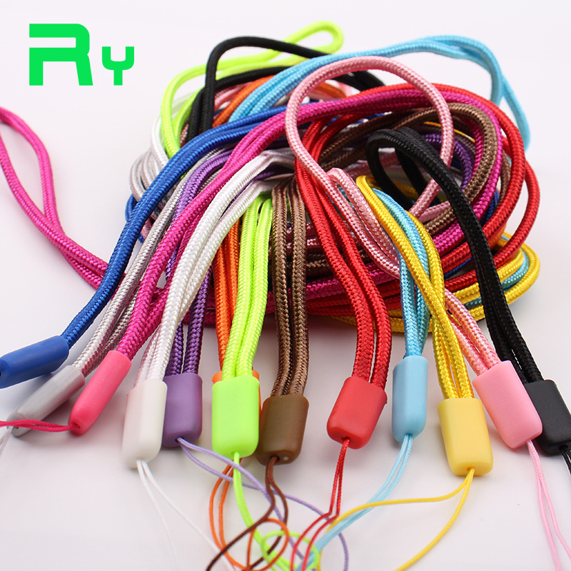 45cm长款尼龙编织工牌圆挂绳 卡套工作证件挂脖绳 手机挂绳定制