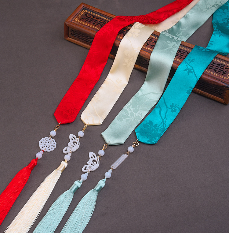 汉服发带流苏丝带吊坠发绳宋制配饰古风发饰少女绑发头绳束发飘带