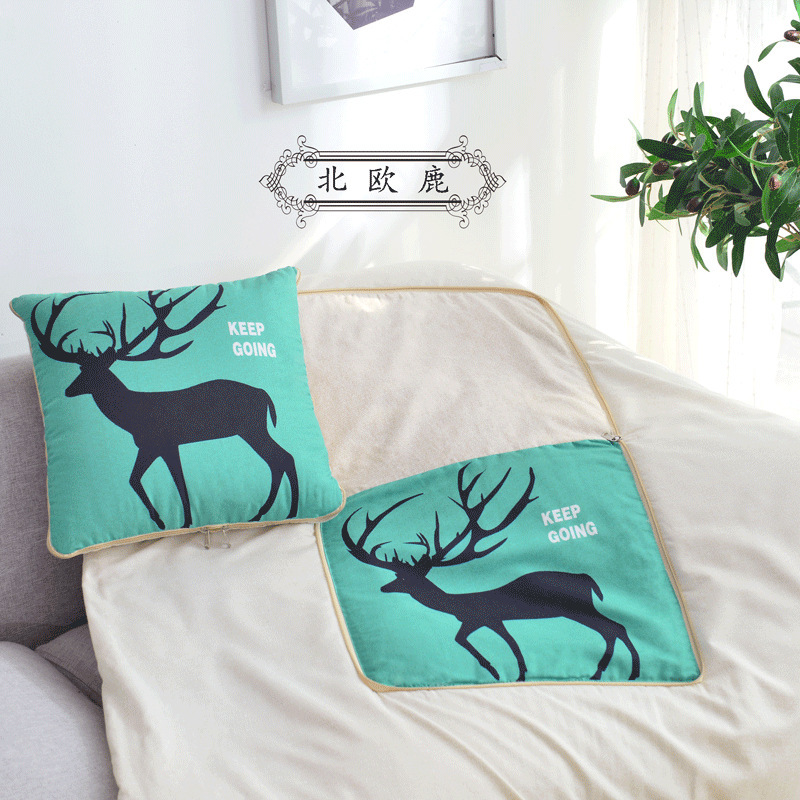 Factory Direct Supply Dual-Use Pillow Quilt Office Sofas Pillow Quilt Cartoon Multifunctional Pillow Quilt