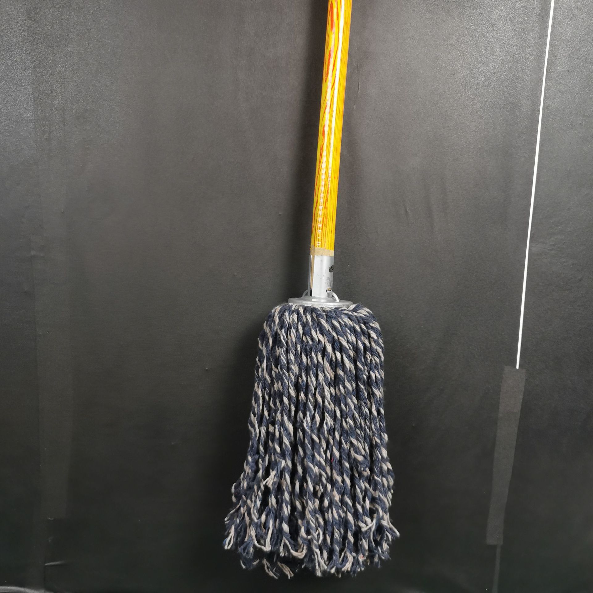 木柄圆头墩布拖把家用老式棉线棉布拖把木头钢丝扎拧棉拖把