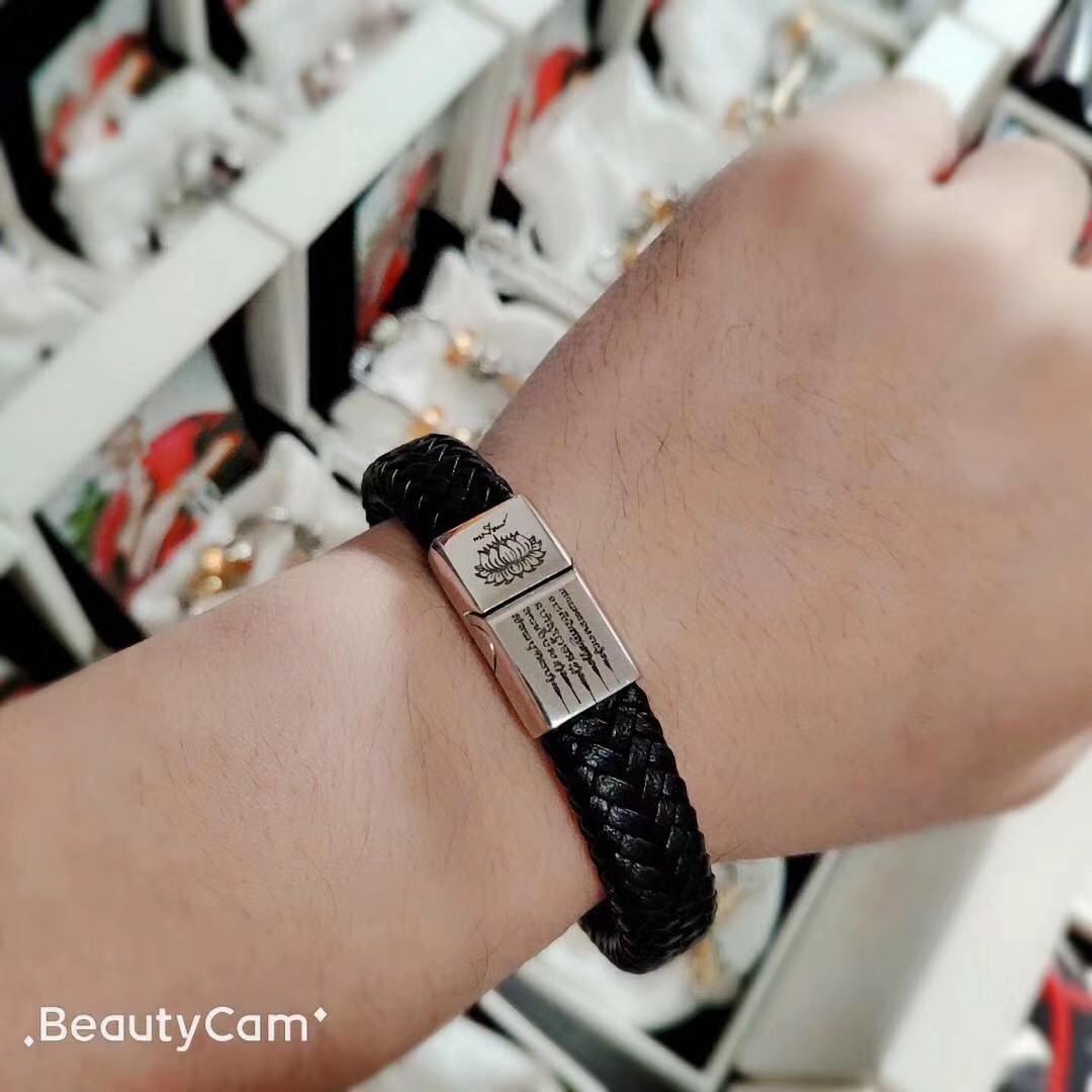 泰国原庙 阿赞力矿神牛莲花五条经文手镯 招财转运人缘手链