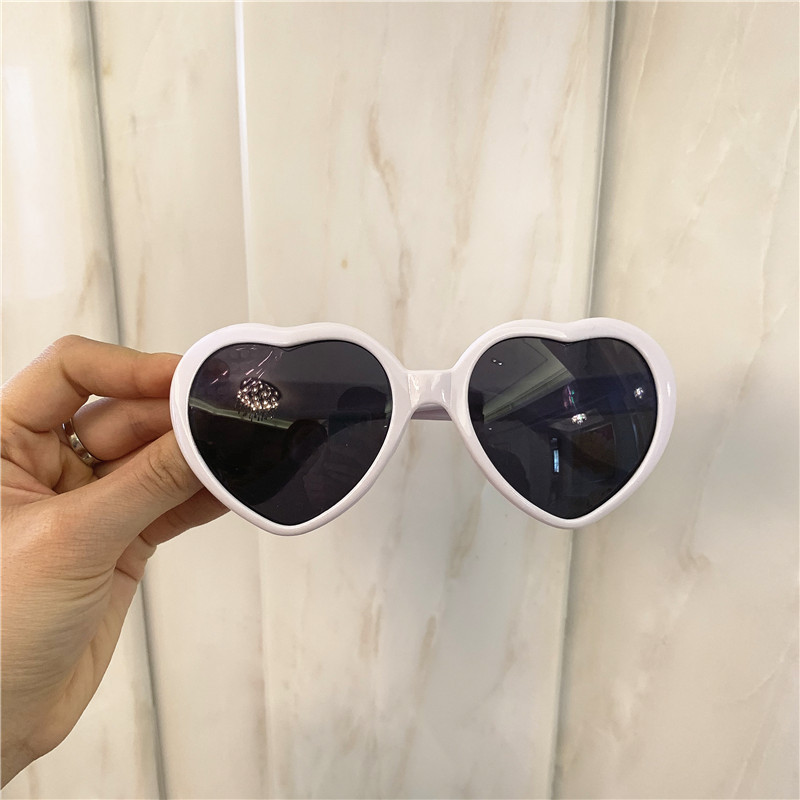 抖音同款爱心特效眼镜夜晚灯光变爱心眼镜网红太阳镜桃心心形墨镜