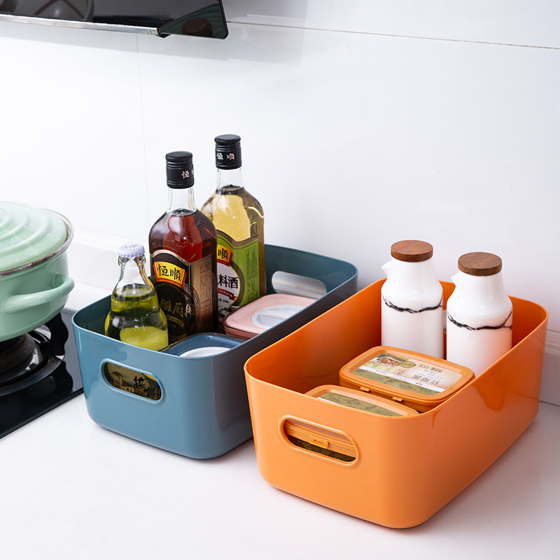 Japanese-Style Sundries Storage Box Desktop Plastic Box Cosmetic Organizing Box Kitchen Storage Box Snacks Storage Basket