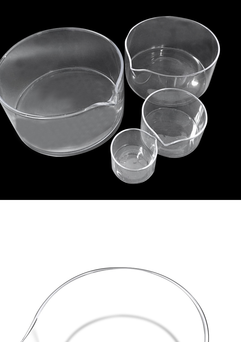 高硼硅玻璃结晶皿 耐高低温化学器皿实验器材结晶皿 80mm~100mm