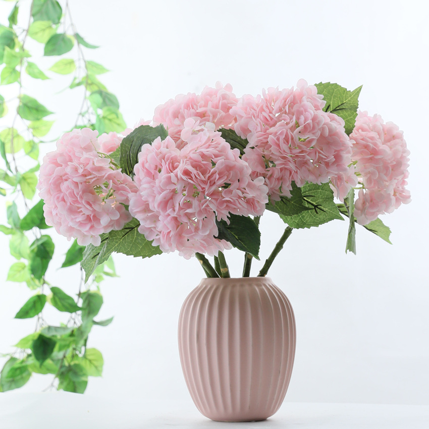 Artificial Flower 3D Moist Feeling Big Hydrangea Hotel Decorative Floral Wedding Decoration Fake Flower Wholesale Film Hydrangea