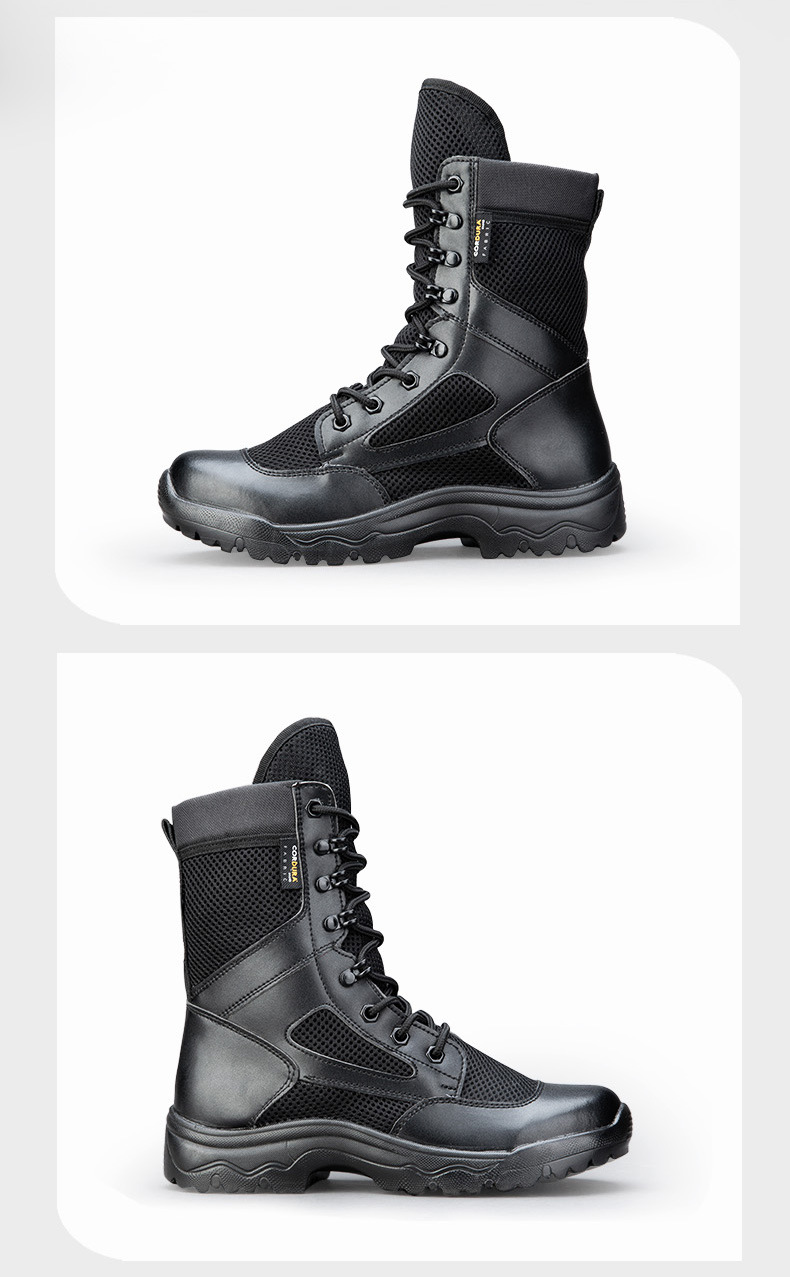 夏季作训靴男特种兵透气军靴超轻战靴保安鞋高帮战术靴作战靴女