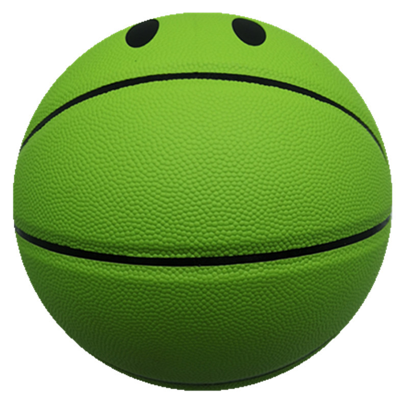 热销 荧光绿 4号tpu笑面篮球 儿童玩具用球 厂家批发定制