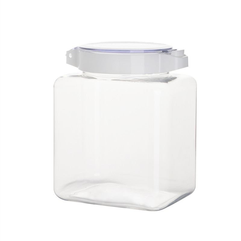 Kitchen Transparent Sealed Cans Cereals Storage Jar Spices Nuts Moisture-Proof Pressing Food Storage Box Plastic