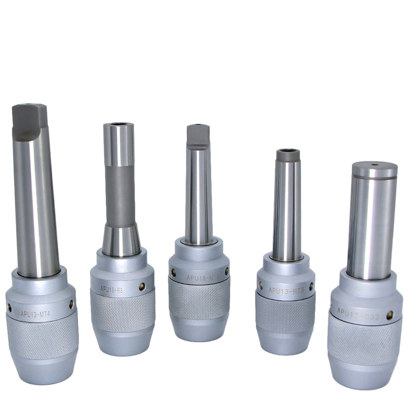 一体式钻夹头直柄莫氏r8柄apu铣床自紧钻夹头数控mt2345号刀柄