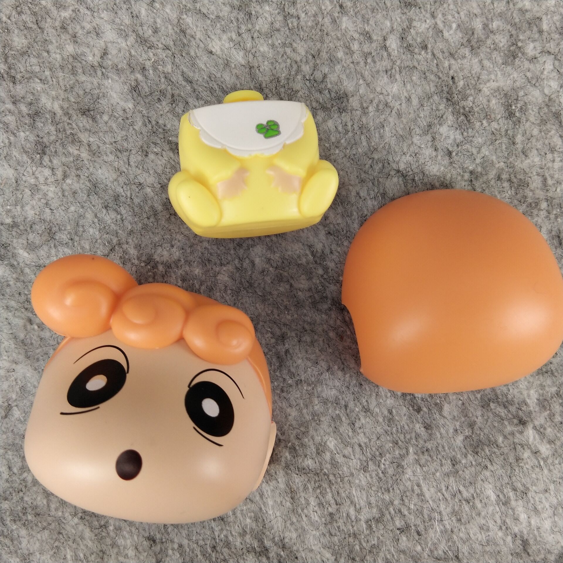 q版 大头拼装 扭蛋 玩偶 小新 阿呆 无壳 组装 摆件 四个/套 袋装