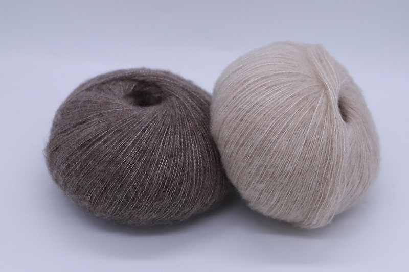 【轻若浮云】真丝羊绒拉毛 25%白厂丝75%山羊绒花式纱围巾披肩diy