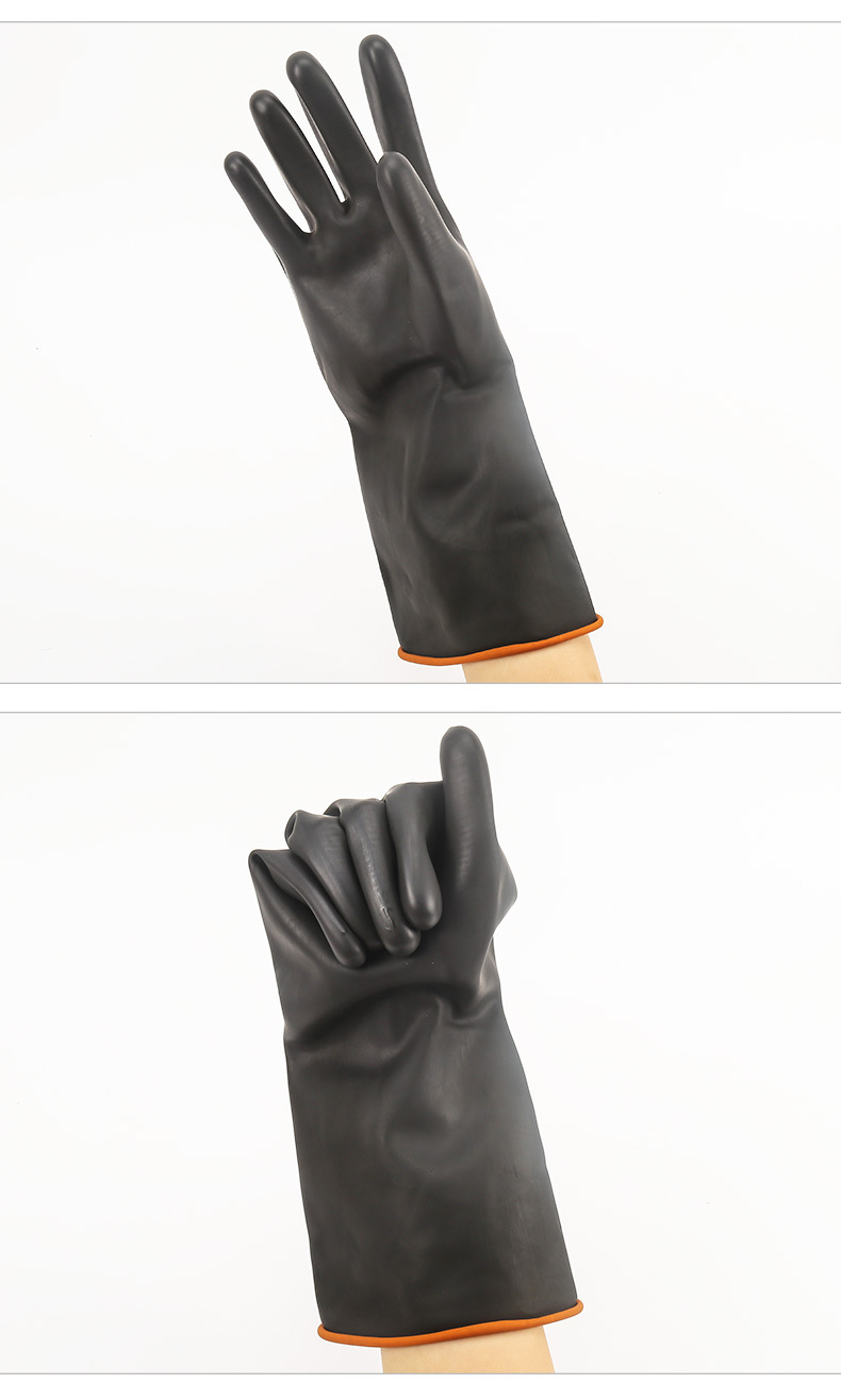 耐酸碱劳保手套北塔35cm加厚橡胶防护手套工业乳胶手套现货批发