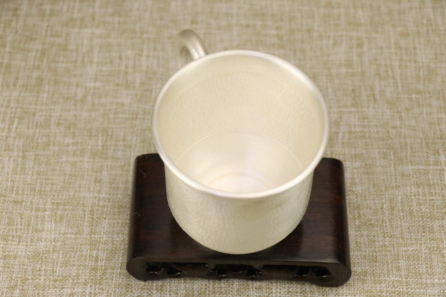 银杯子999纯银水杯 银茶缸 马克杯办公杯 纯银泡茶杯家用纯银茶具