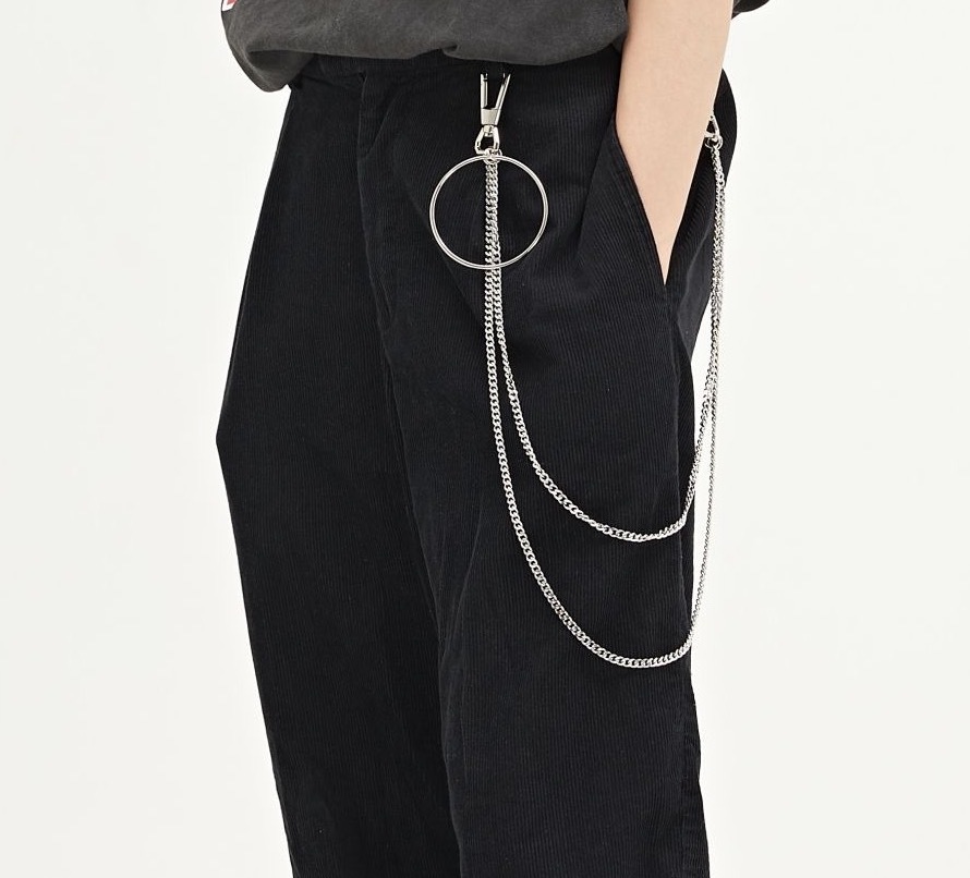 可拆卸双层嘻哈裤链男女裤子挂链装饰西裤链子配饰ins腰链挂饰潮