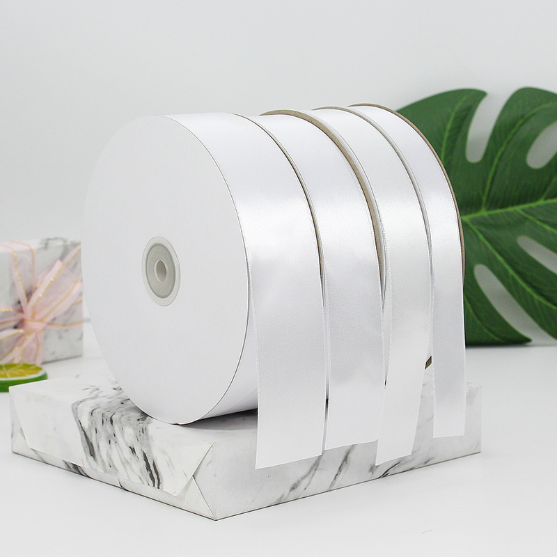 厂家批发 白色丝带 礼品装饰缎带 家纺四件套织带 批发