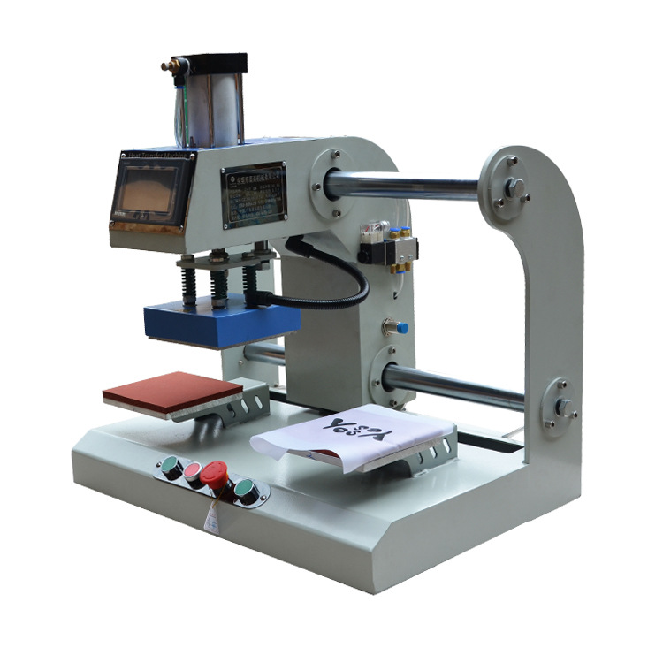 烫画机自动双工位烫标机气动热转印服装胸标领标logo烫唛机15x15