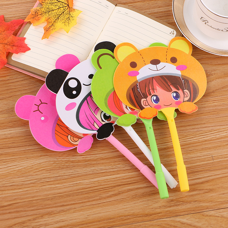 Cute Cartoon Fan Pen Creative Prize Gift Student Ballpoint Pen Korean Style Learning Stationery Fan Ballpoint Pen