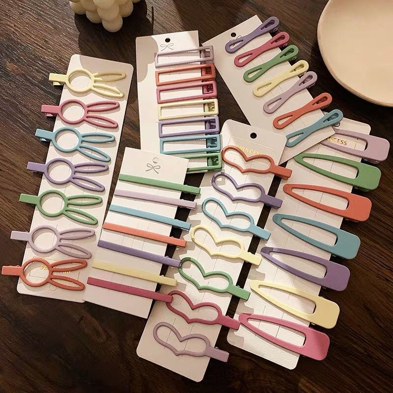 Cute Girl Korean Style New Candy Color Frosted Clip Set Multi-Color Stall Temperamental Bangs Clip Cropped Hair Clip