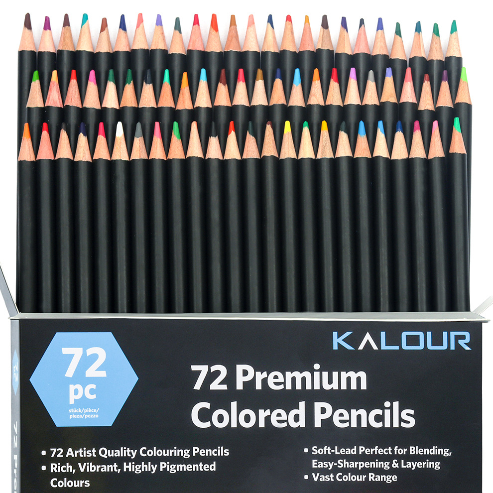 Elementary School Student Painting 72 Color Lead Set Beginner Hand Drawn Pencil Oily Colored Pencil Set Brush