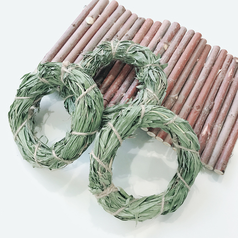 宠物编织草环手工编织草圈 兔子草玩具 仓鼠草玩具小宠磨牙草制品