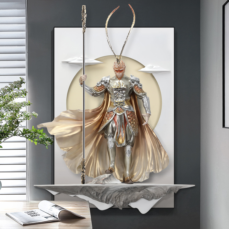 斗战胜佛客厅装饰画沙发背景墙壁画齐天大圣孙悟空3d立体浮雕挂画