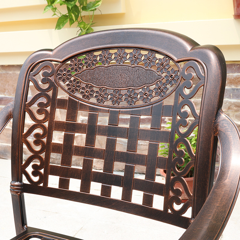 Outdoor Aluminum Chair Outdoor Tables and Chairs Balcony Courtyard Die Casting Craft Chair Cast Aluminum Dining Table Waterproof Cast Aluminum Armchair