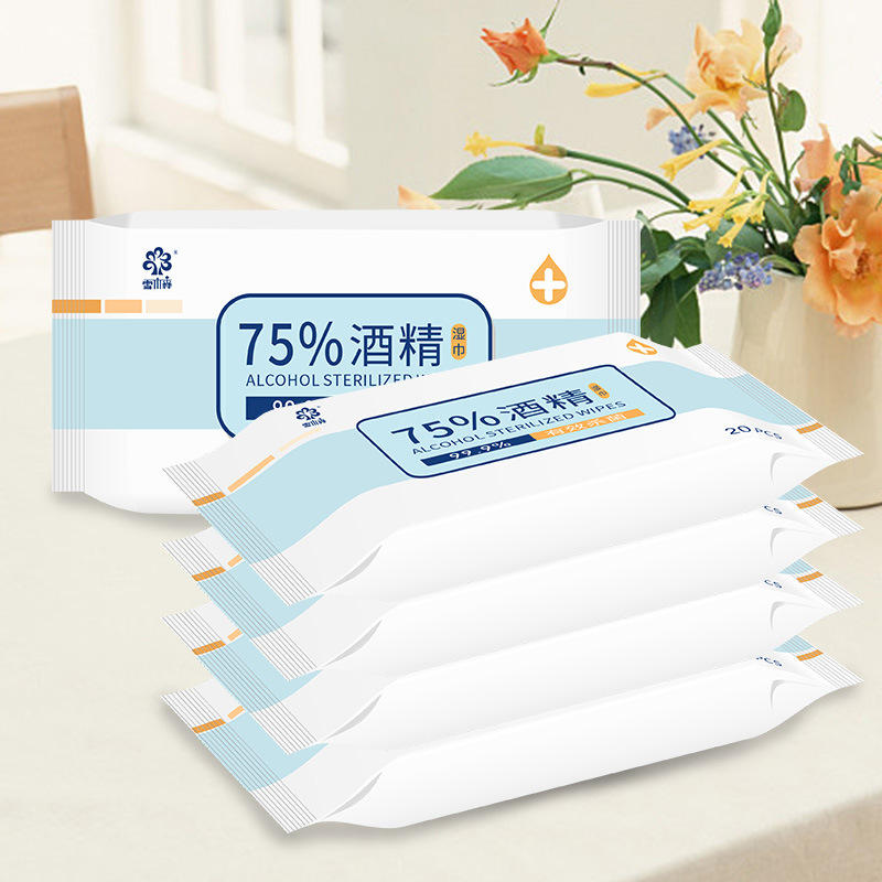 消毒湿巾酒精湿巾现货10片/包便携式去菌湿纸巾厂家批发湿巾
