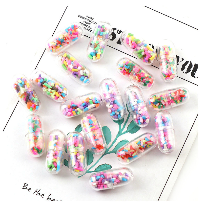 Polymer Clay Pill Fruit Capsule Cream Glue Phone Case DIY Stationery Box Accessories Ashtray Table Decoration Filler