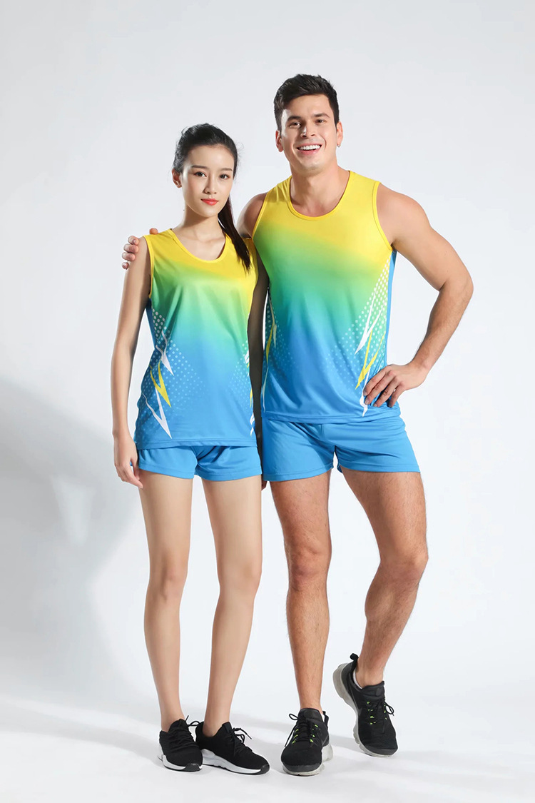 定制田径服套装男长跑马拉松背心比赛运动服女学生田径跑步训练服