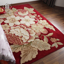 家用轻奢客厅地毯 手工立体片剪新西兰羊毛地毯 新中式卧室床前毯