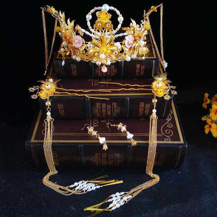 古装新娘头饰秀和服头饰整套配合秀禾服其他客户使用勿拍谢谢合作