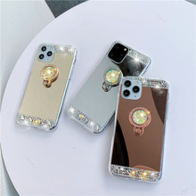 S22奢华彩钻电镀镜面宝石支架手机软壳适用iPhone14Pro苹果X8plus