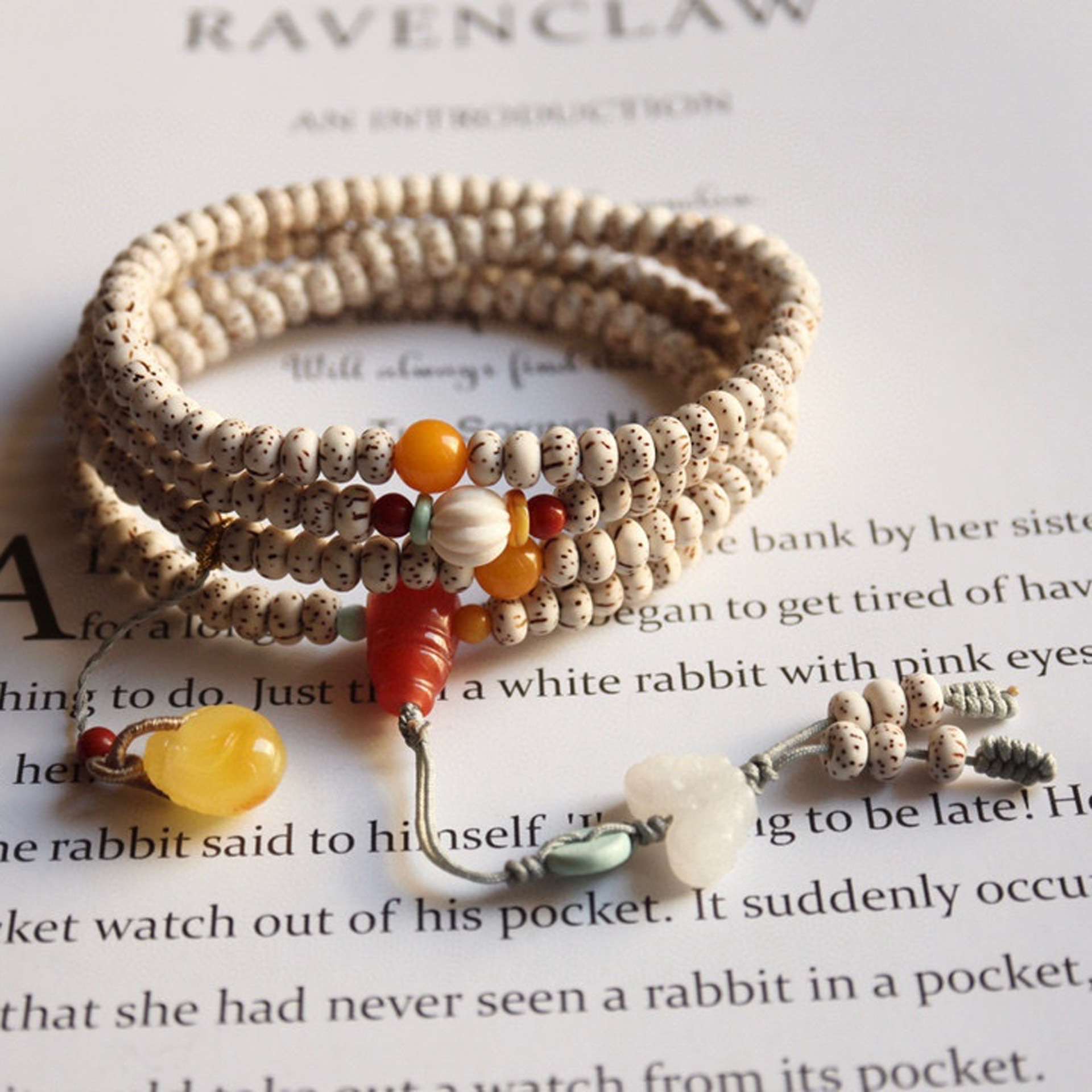 4*6mm手工精编星月菩提子手串佛珠三圈原籽佛珠手链女士项链配饰