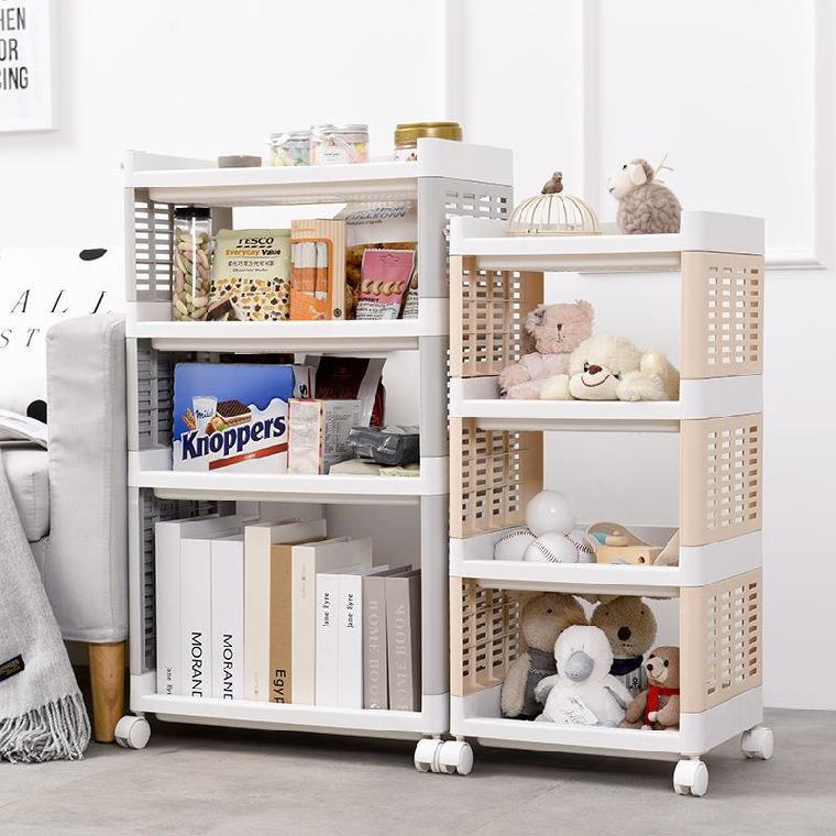 透气可移动小户型小货架储物架厨房家用小型果蔬篮镂空书架子朔料