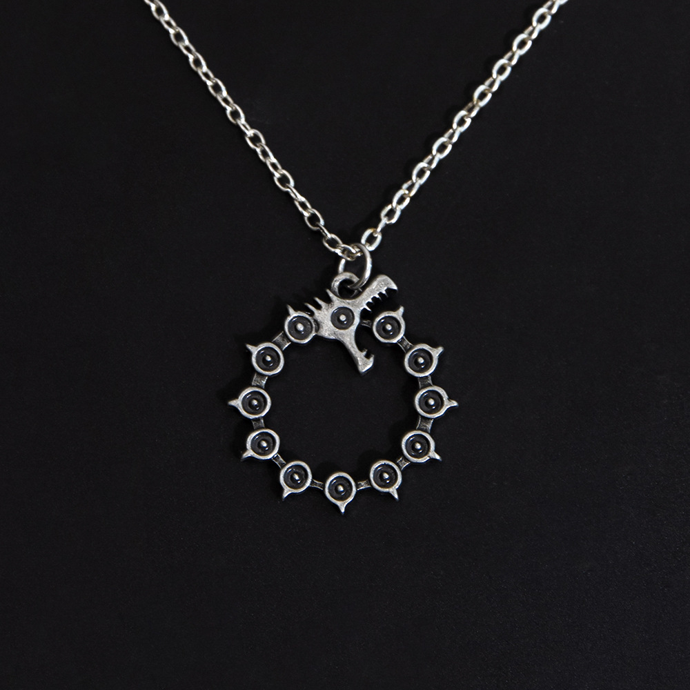 芳拓现货 动漫周边梅利奥达斯咬尾龙纹身项链盾牌罗龙头项链