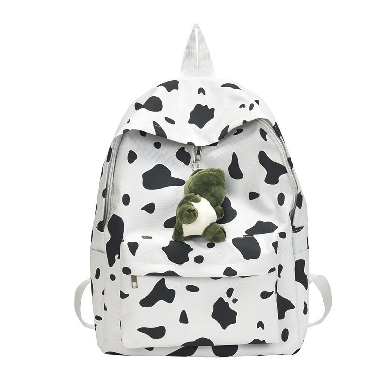 Korean Harajuku Ulzzang Mori Girl Nylon Backpack All-Matching Ins Super Popular Cows Pattern Backpack