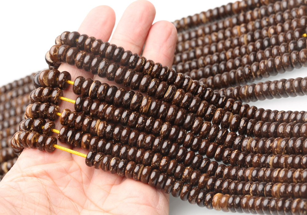 椰壳手串 椰子壳 文玩手串 4mm 厚 112粒 隔片 佛珠 项链男女