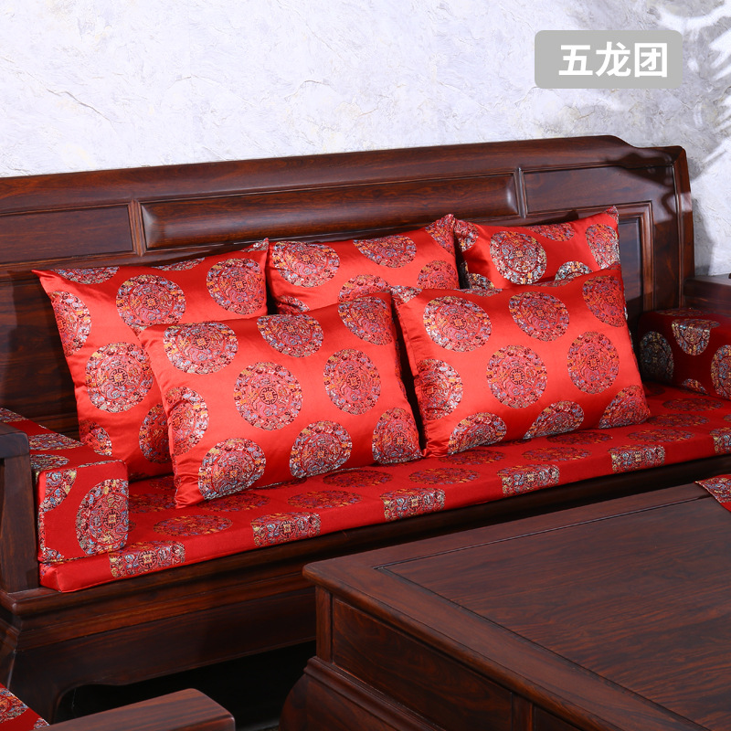 批发中式红木沙发餐椅坐垫太师椅垫长条实木家具防滑可拆洗海绵垫