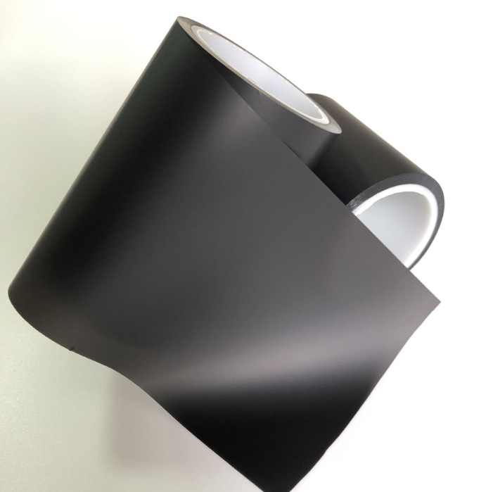 黑胶遮光胶 黑色哑光涂面遮光胶带 pet遮光胶带 白黑双面胶10um