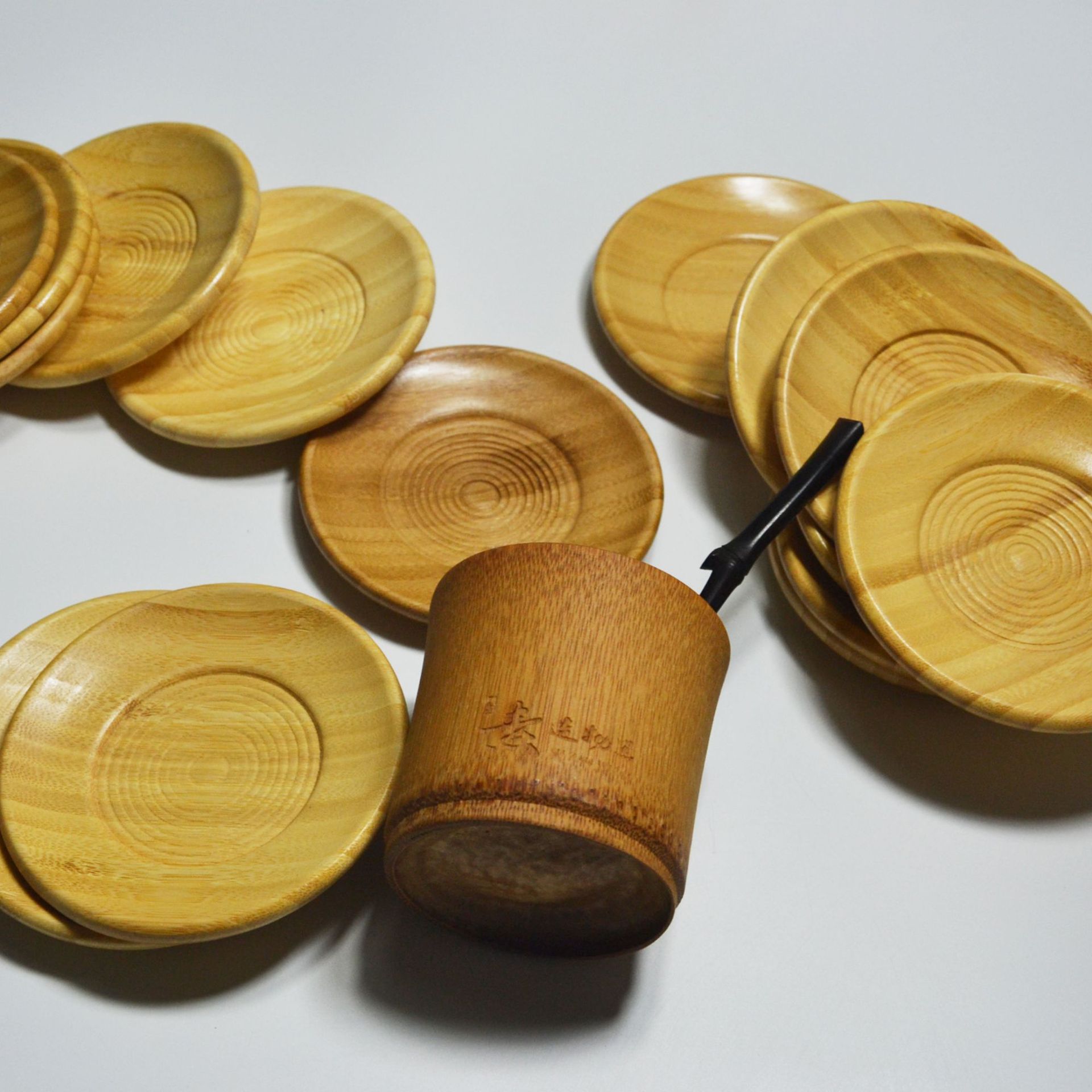 小竹碟圆形竹碟食物碟寿司竹碟糕点碟小竹盘竹垫茶碟加工定制