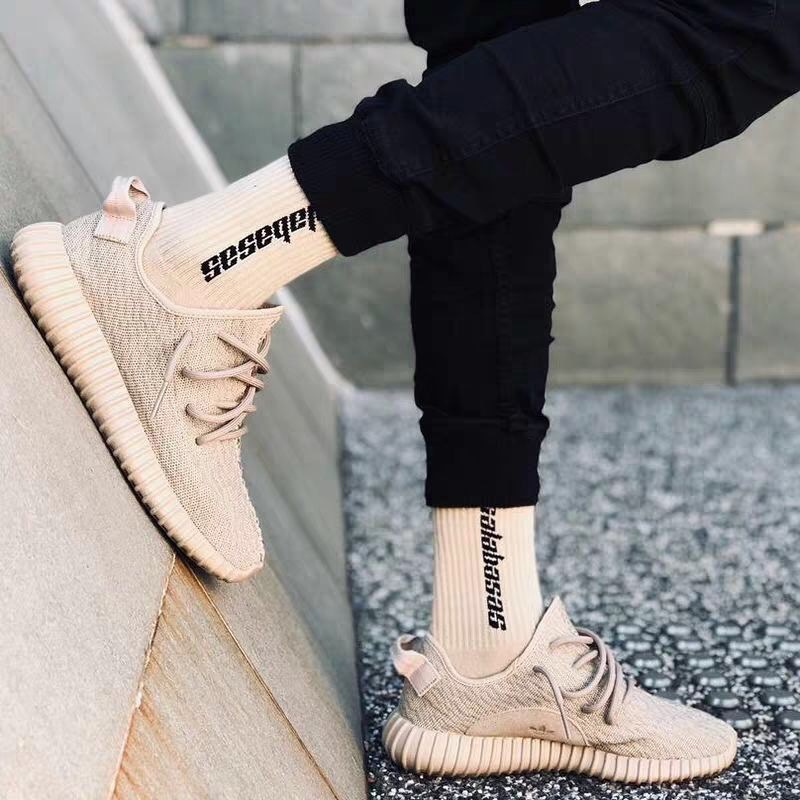 欧美街头中筒袜男yeezy纯棉袜子男女四季潮款椰子高帮篮球男女袜
