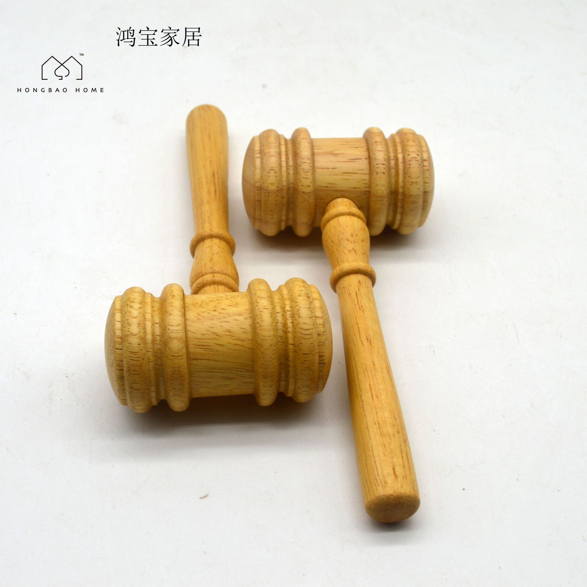 法官锤拍卖锤荷木榉木小木锤木质法官槌按木锤木手柄加工制定