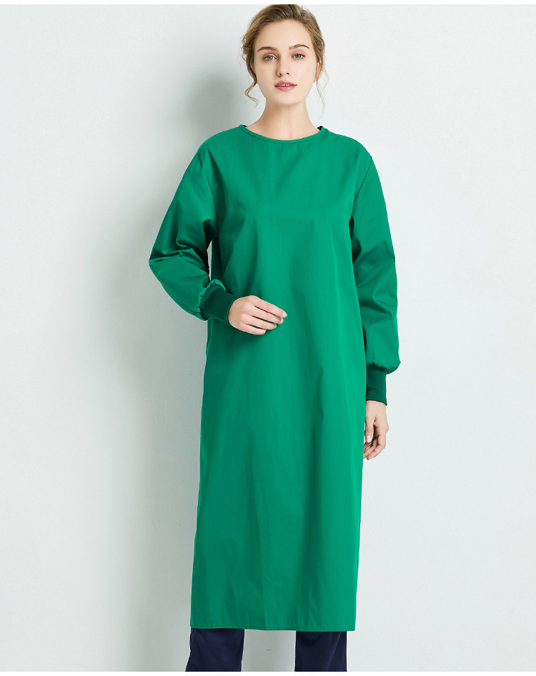 铂雅防静电防水防油手术衣透气墨绿色手术室罩袍可重复使用8025b