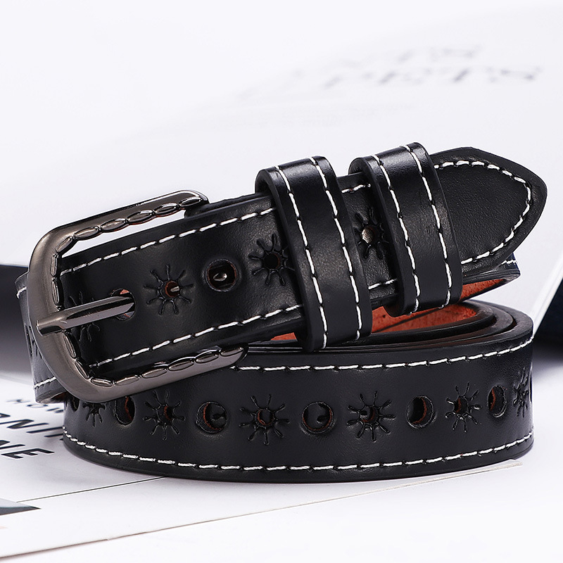 new women‘s belt young students hollow-out versatile jeans thin pants with korean-style unisex fashion belt