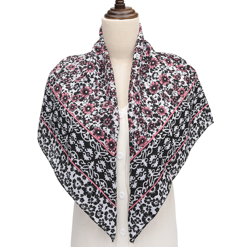 Exotic Ethnic Style Large Kerchief Cotton and Linen Polyester Cotton Square Scarf Shawl Printed Thin Scarf Toe Cap Scarf