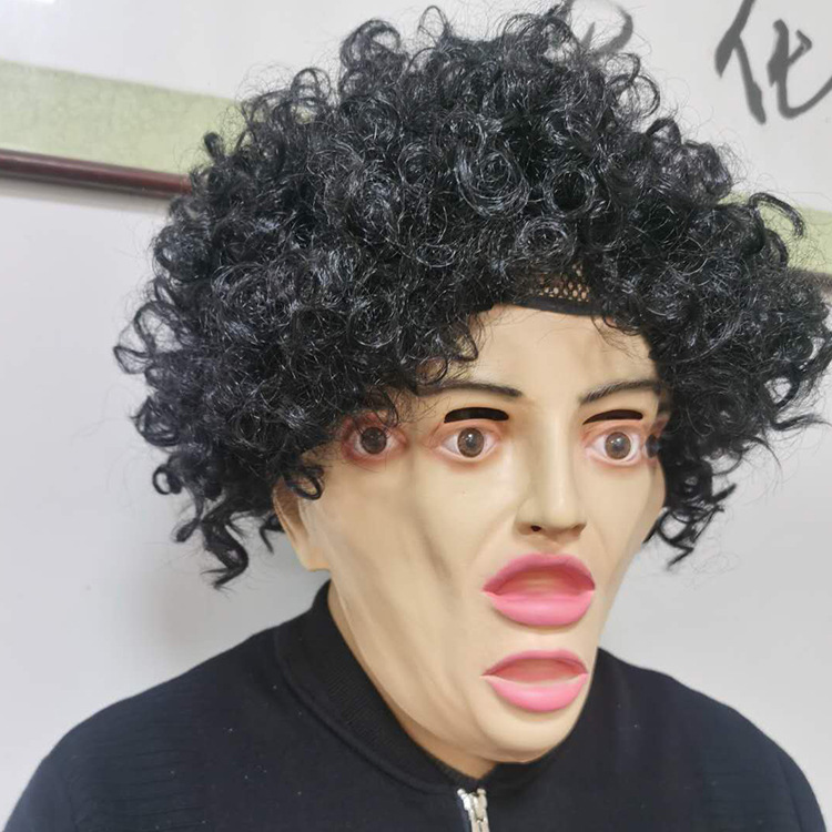 新款万圣节双面人面具cosplay化妆舞会派对搞怪头套表演服饰道具