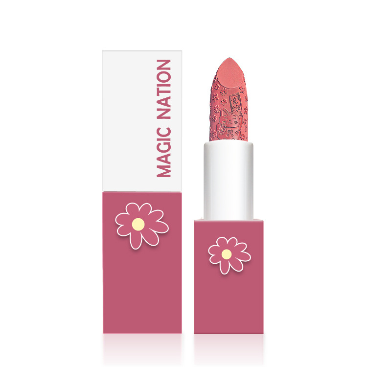 梦幻国度花朝月夕柔雾丝绒雕花口红 学生款平价哑光花花唇膏彩妆