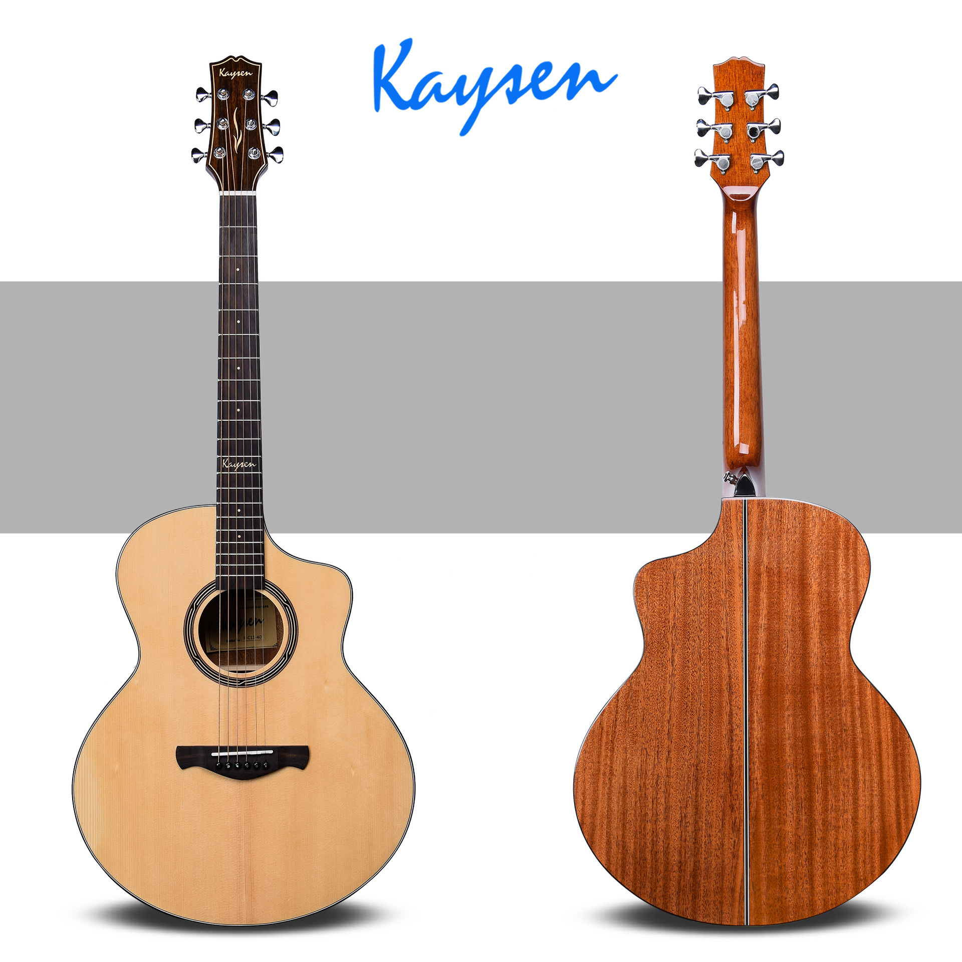 新款jf桶型40寸电箱单板吉他云杉木面板桃花芯底侧厂家批发木吉他